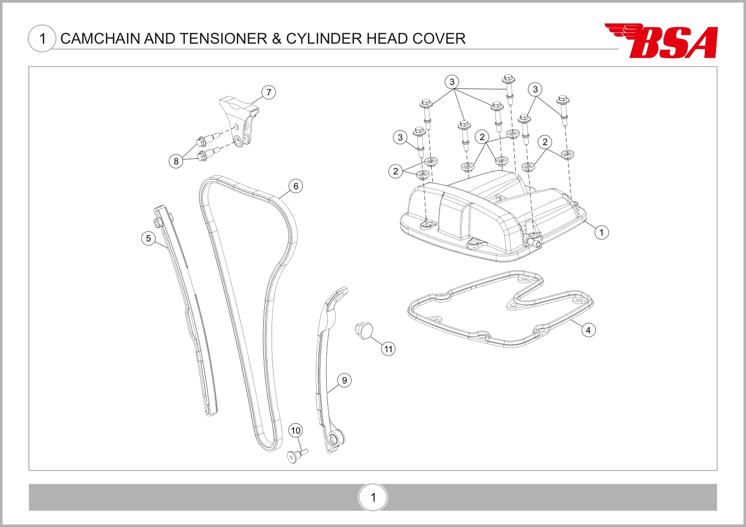 Camchain And Tensioner & Cylinder Head Cover drawing