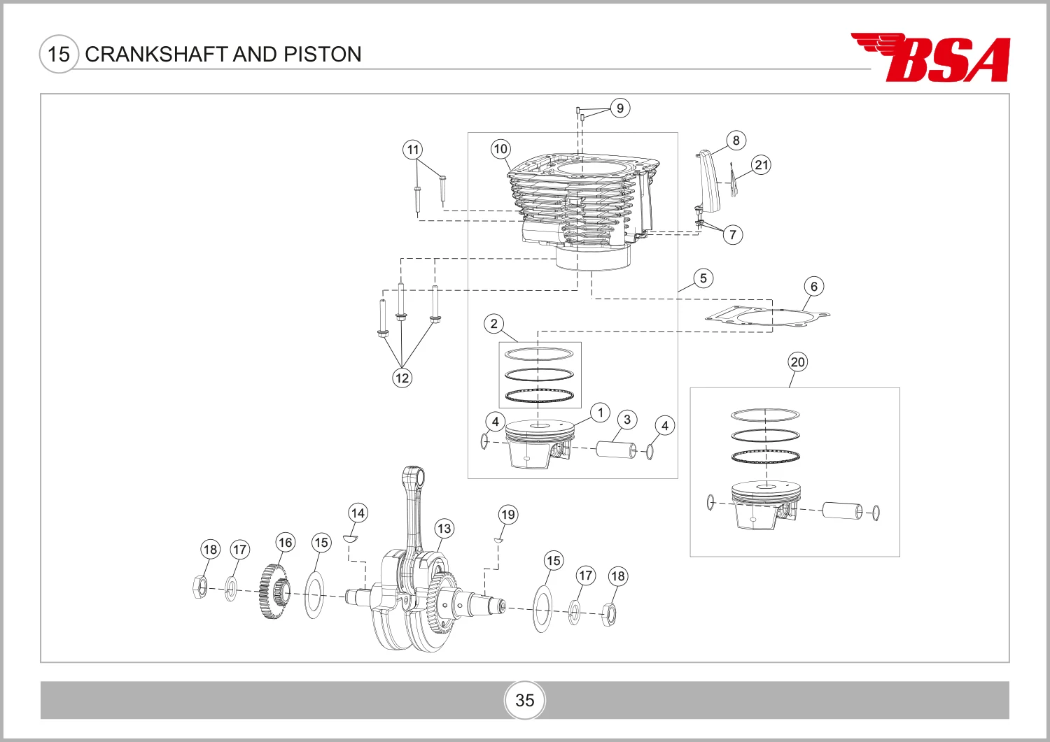 Crankshaft And Piston drawing