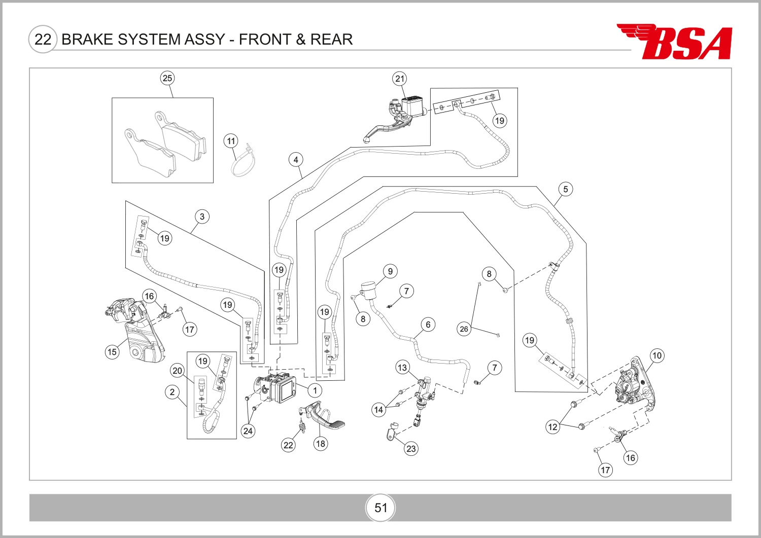 Brake System Assy - Front & Rear drawing