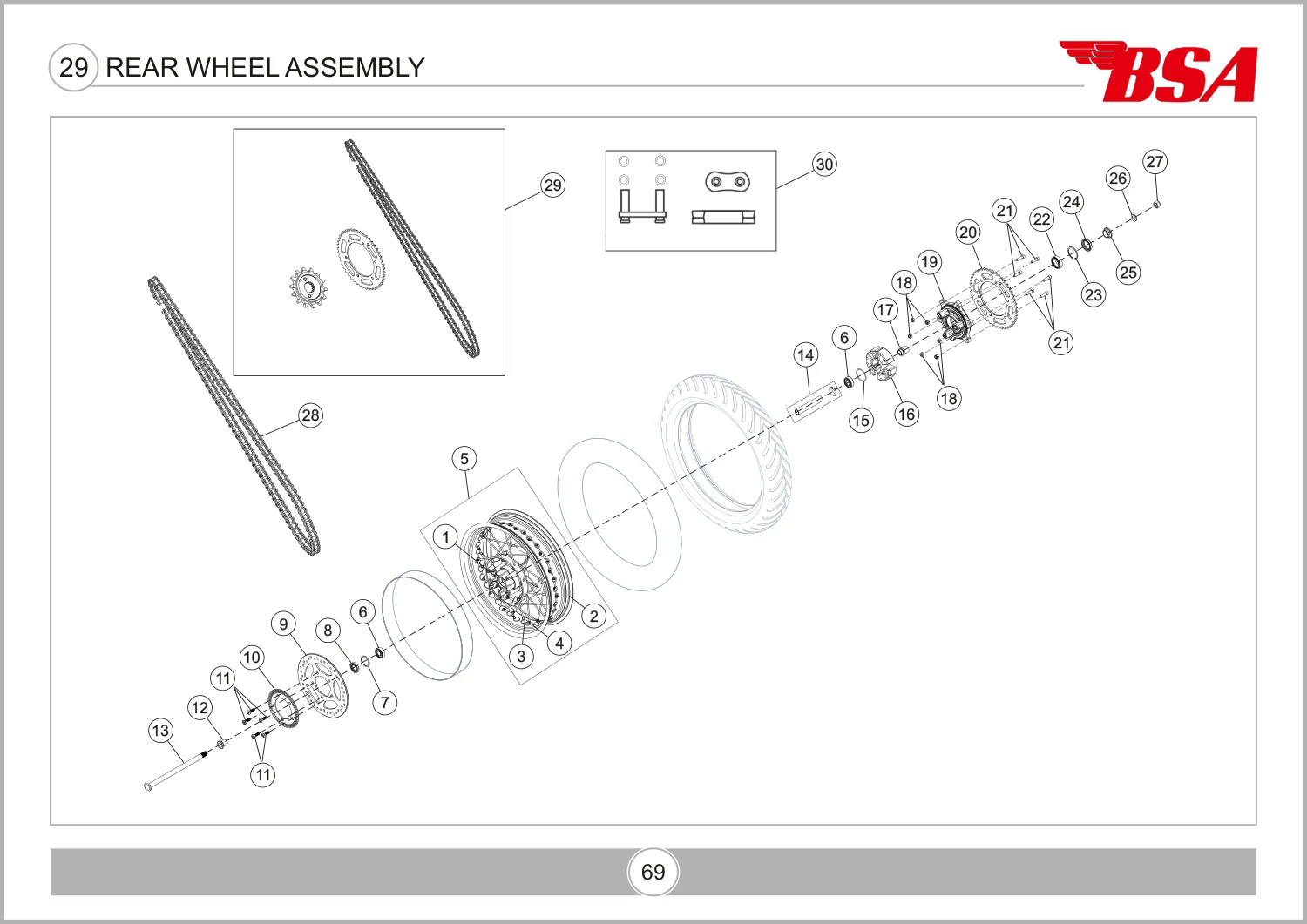Rear Wheel Assembly drawing