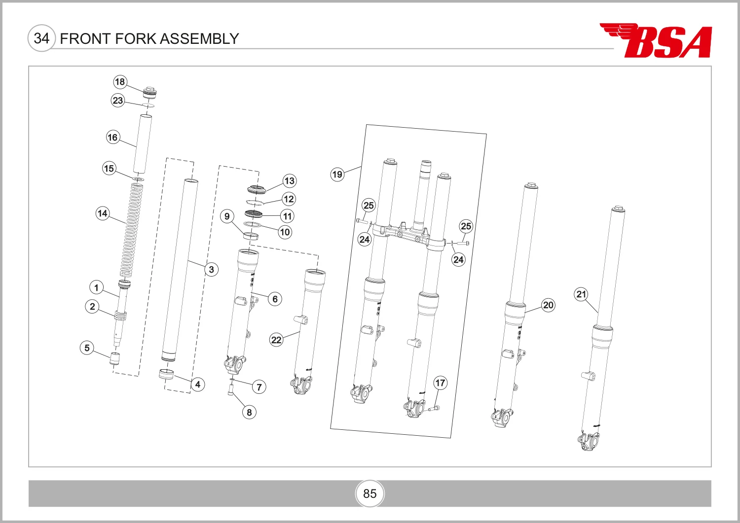 Front Fork Assembly drawing