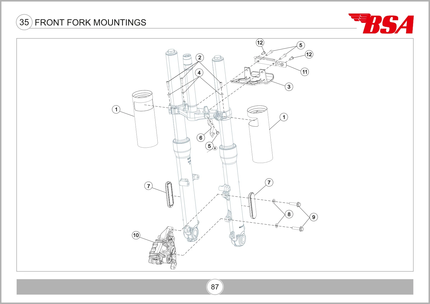 Front Fork Mountings drawing