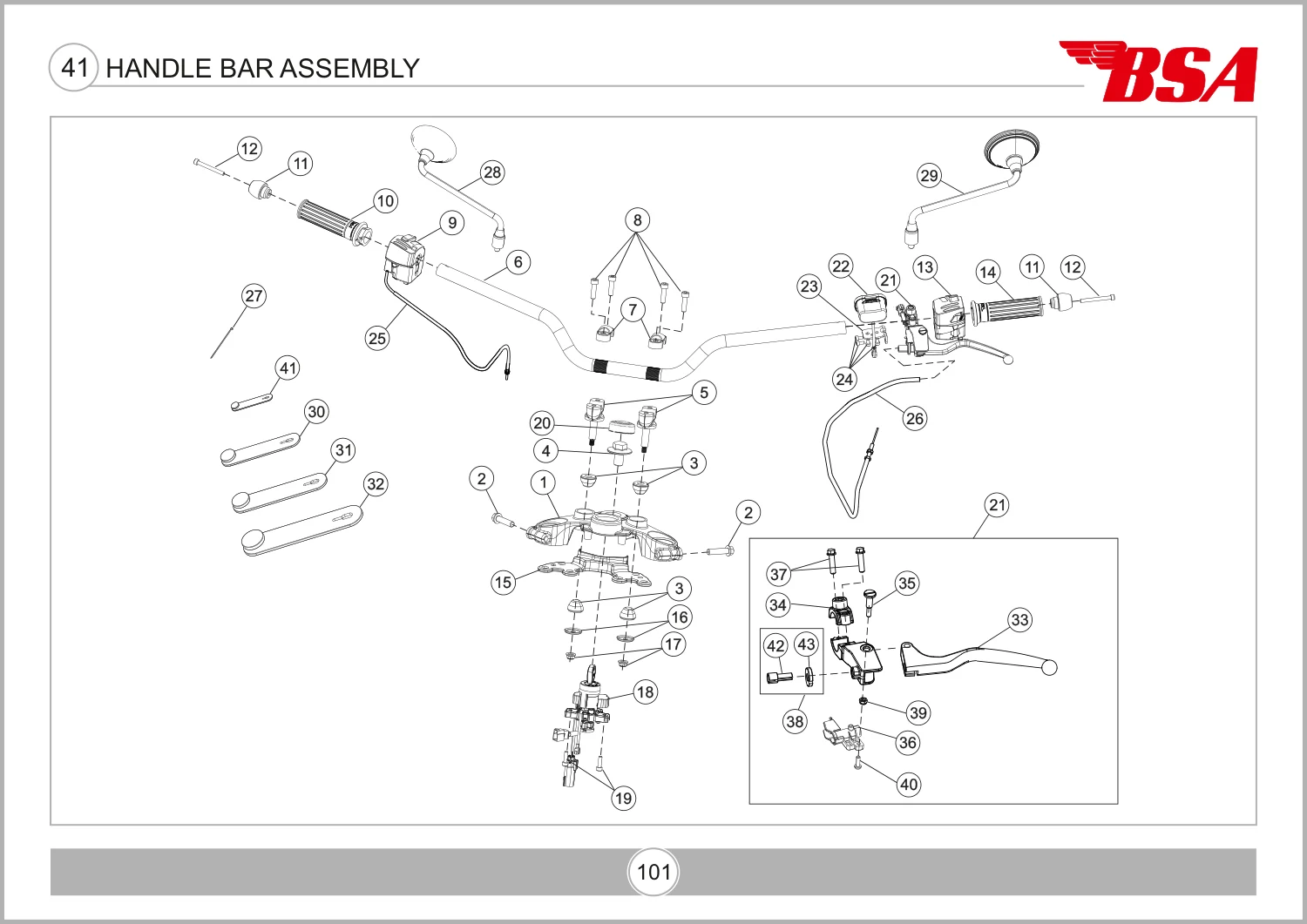 Handle Bar Assembly drawing