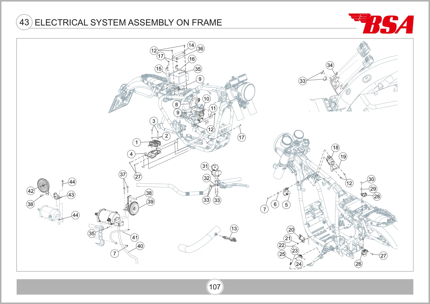 Electrical System Assembly On Frame drawing