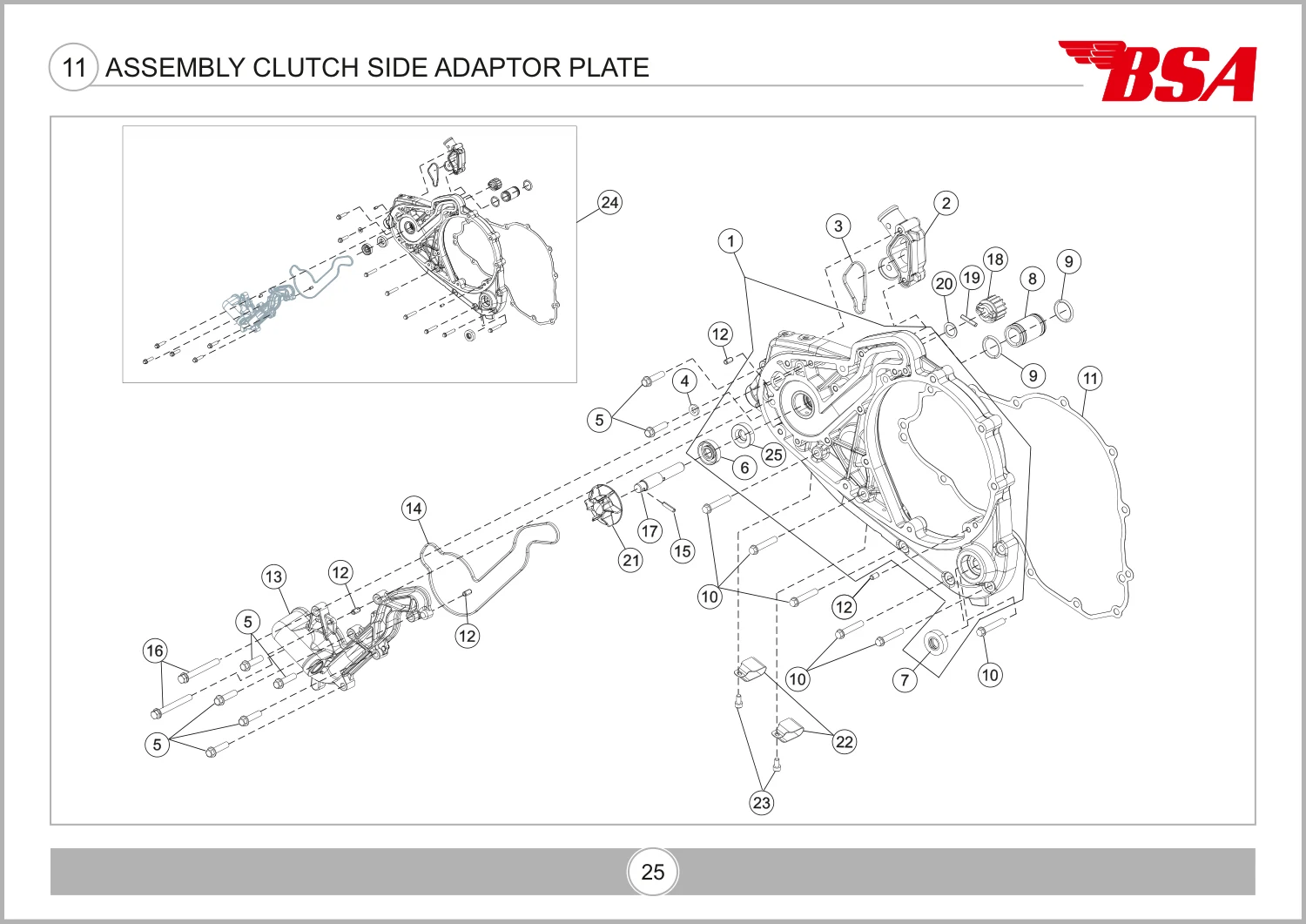 Assembly Clutch Side Adaptor Plate drawing