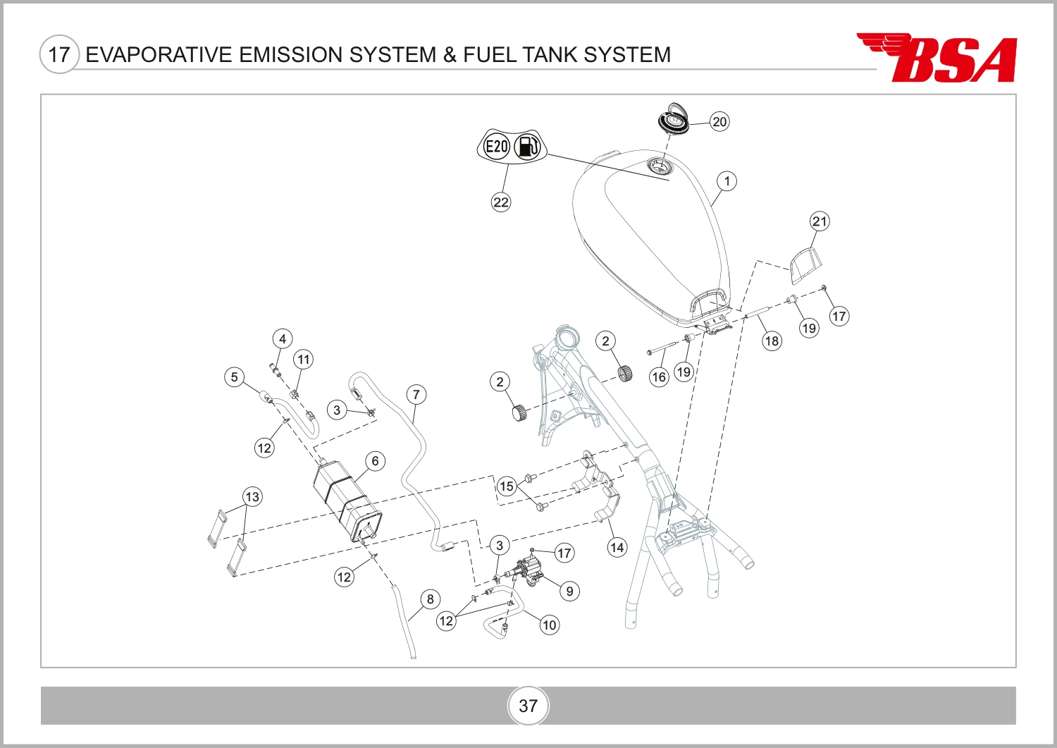 Evaporative Emission System & Fuel Tank System drawing