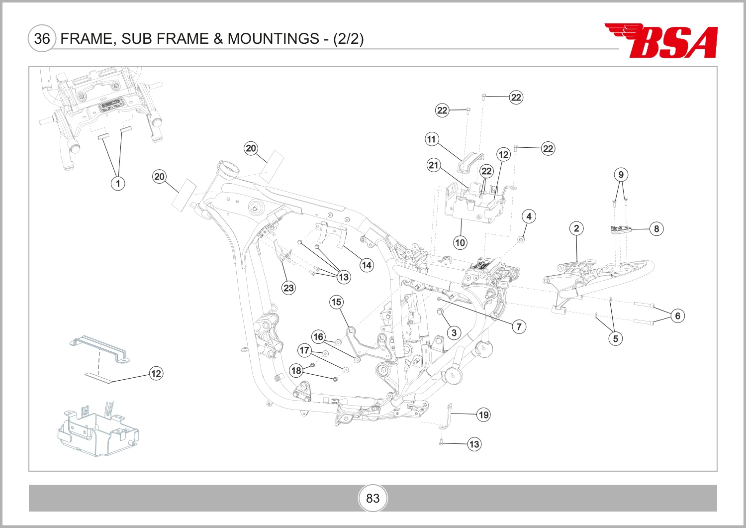 Frame, Sub Frame & Mountings - (2/2) drawing