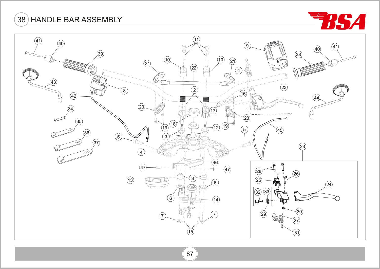 Handle Bar Assembly drawing