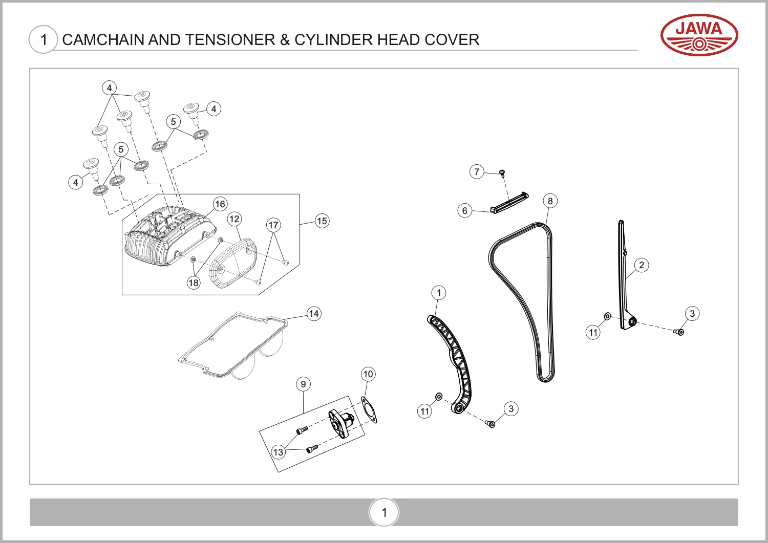 Camchain And Tensioner & Cylinder Head Cover drawing