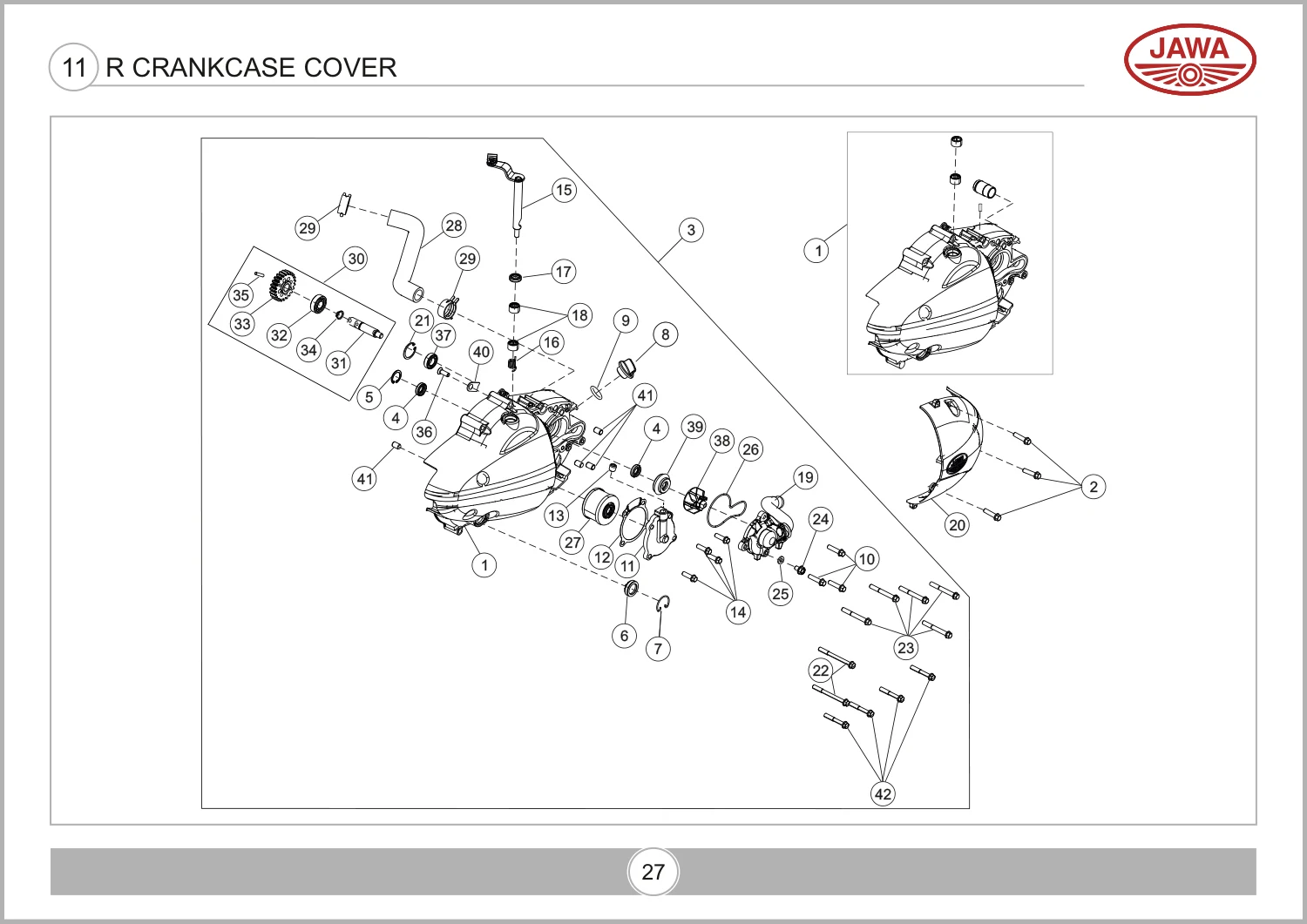 R Crankcase Cover drawing
