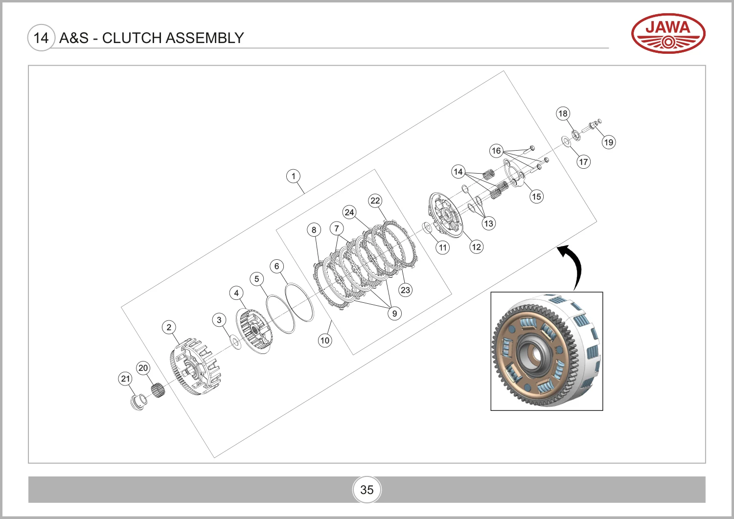 A&S - Clutch Assembly drawing