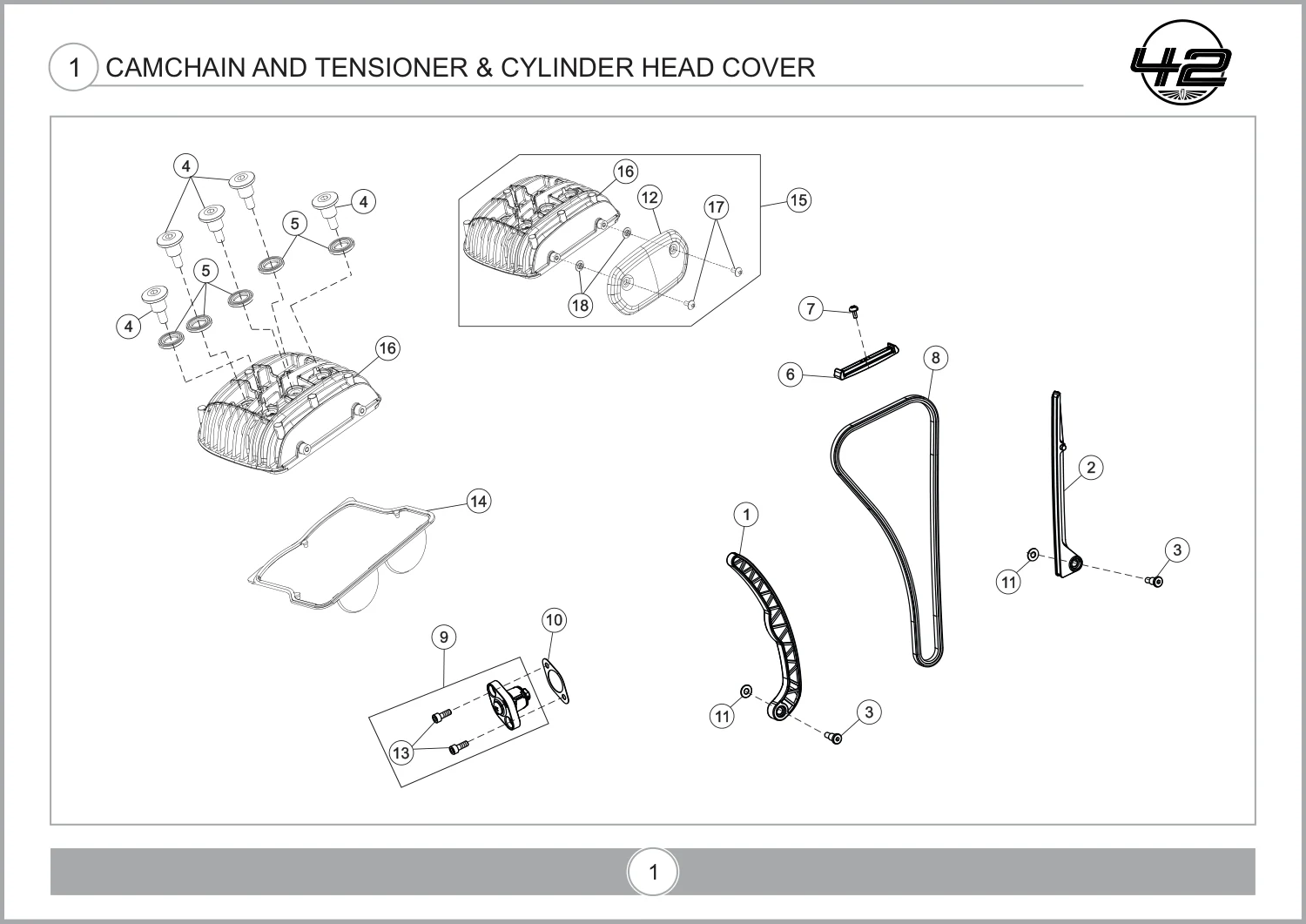 Camchain And Tensioner & Cylinder Head Cover drawing