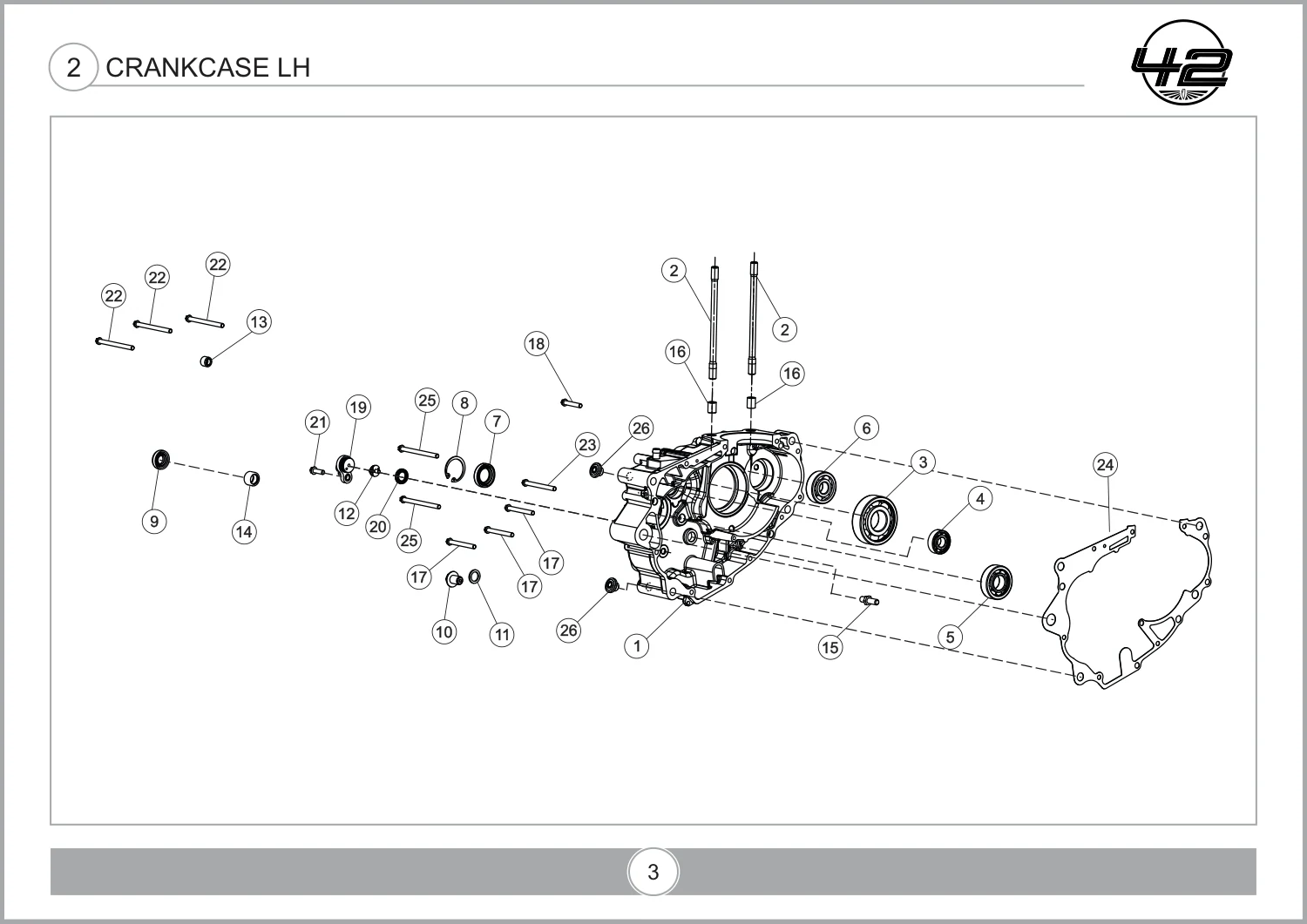 Crankcase LH drawing