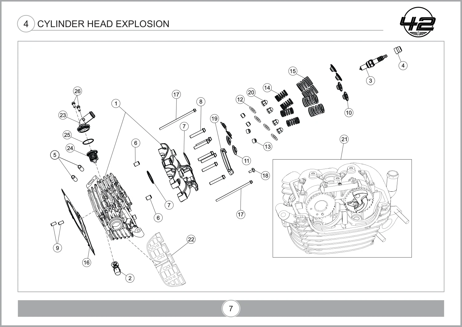 Cylinder Head Explosion drawing