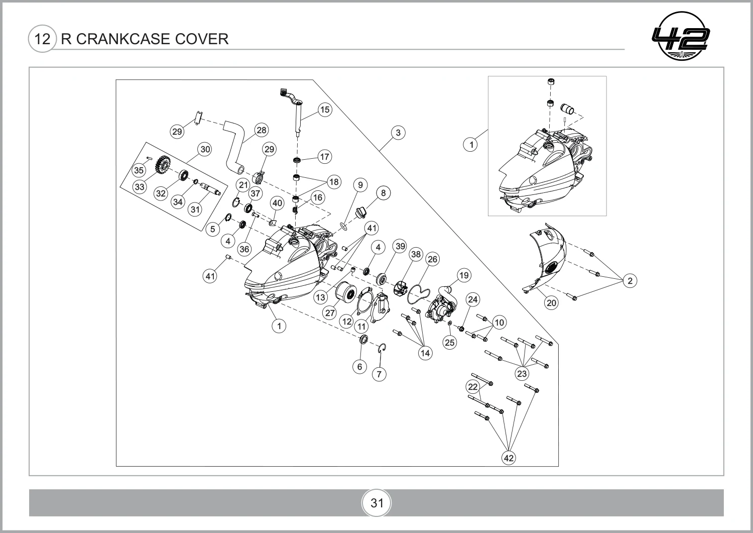 R Crankcase Cover drawing
