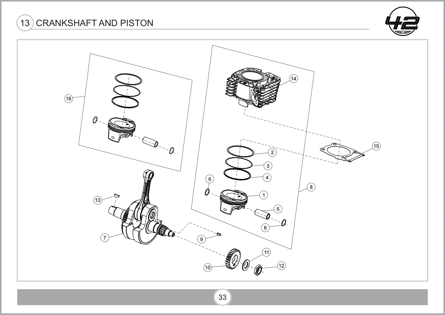 Crankshaft And Piston drawing