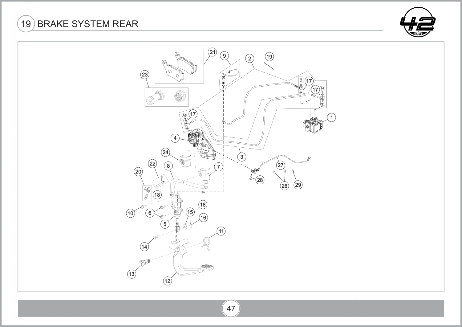 Brake System Rear drawing