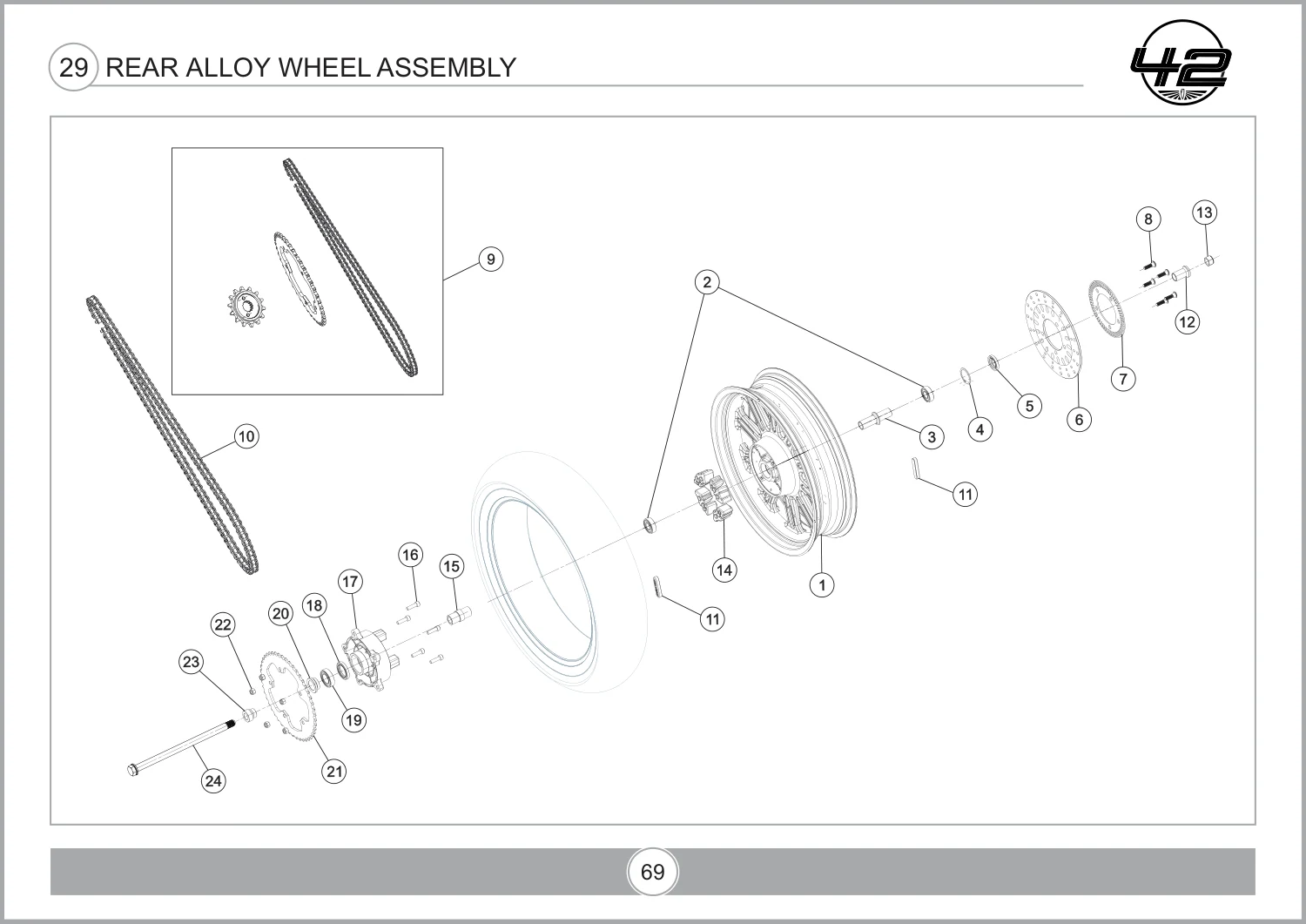 Rear Alloy Wheel Assembly drawing
