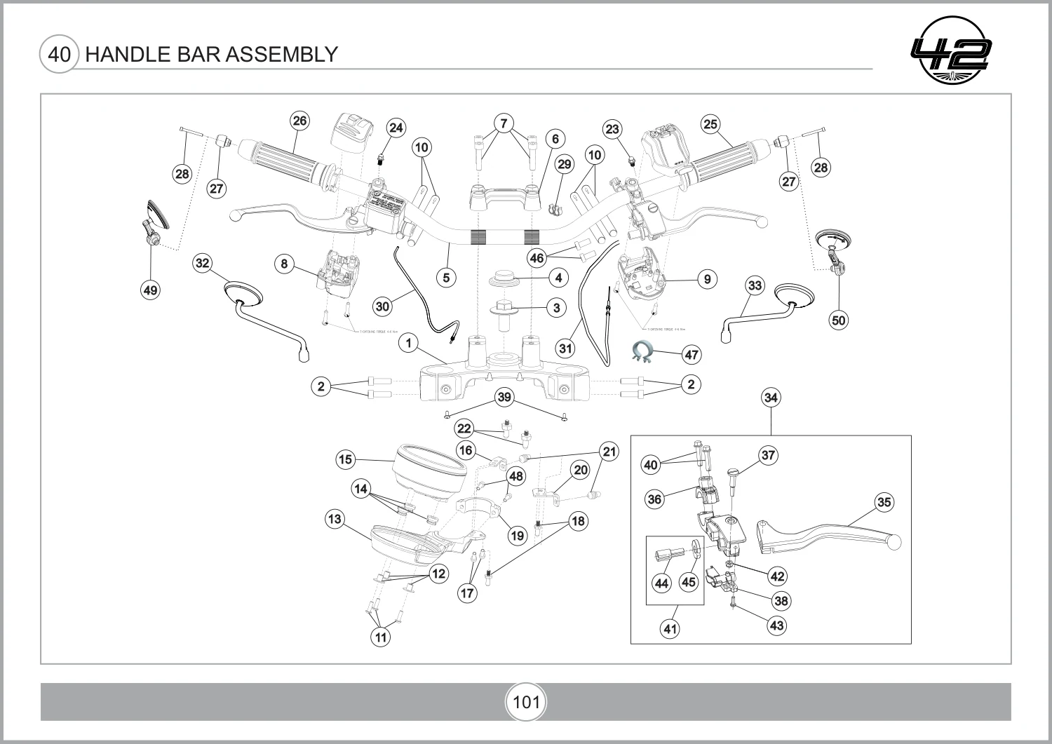 Handle Bar Assembly drawing
