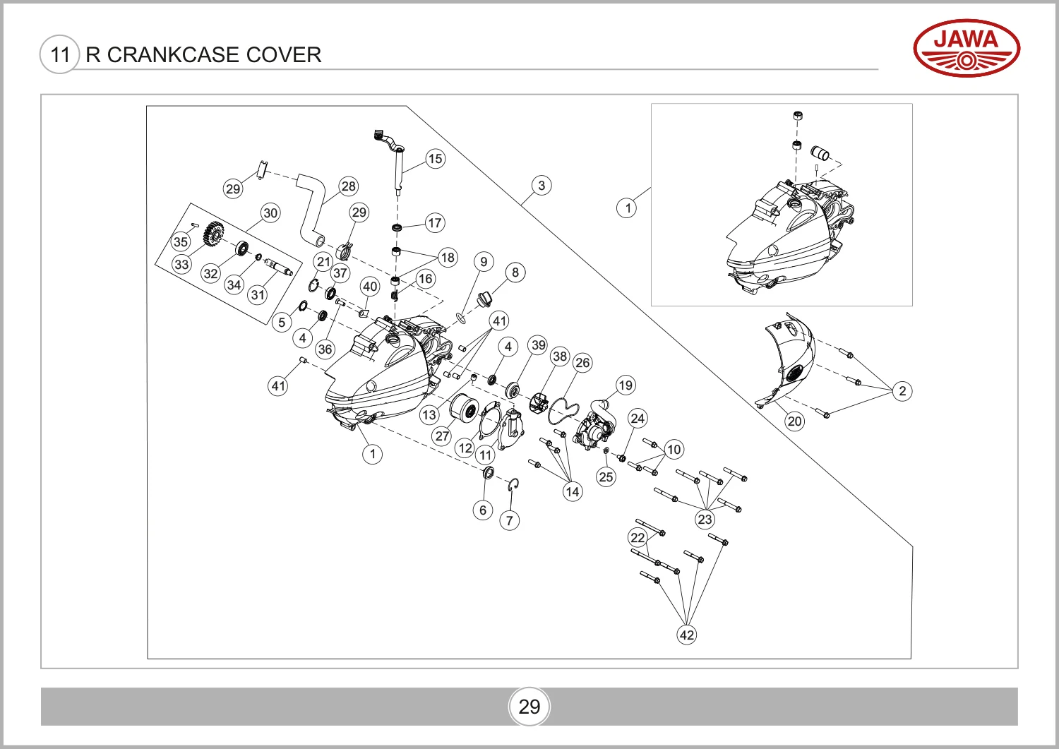 R Crankcase Cover drawing