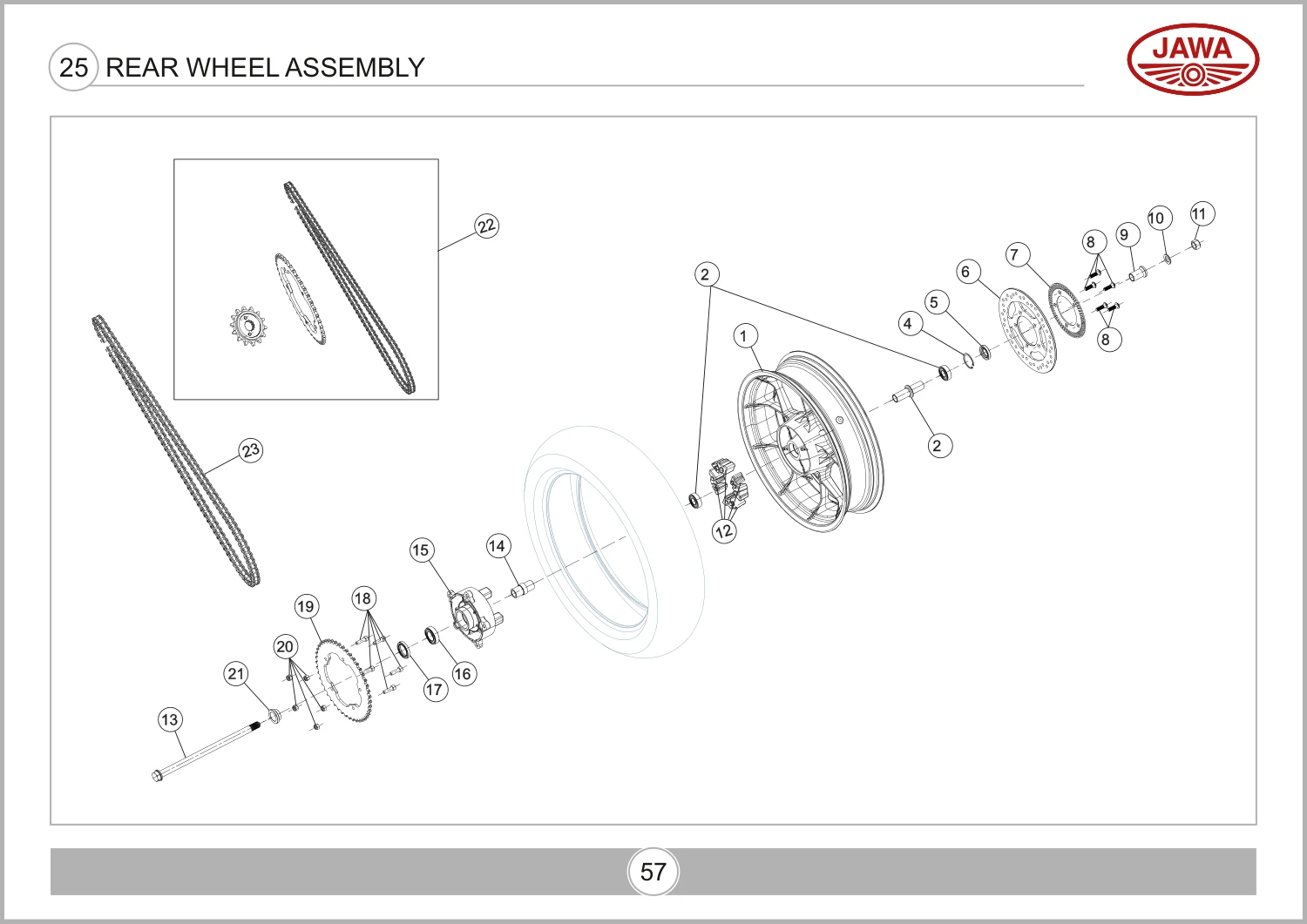 Rear Wheel Assembly drawing