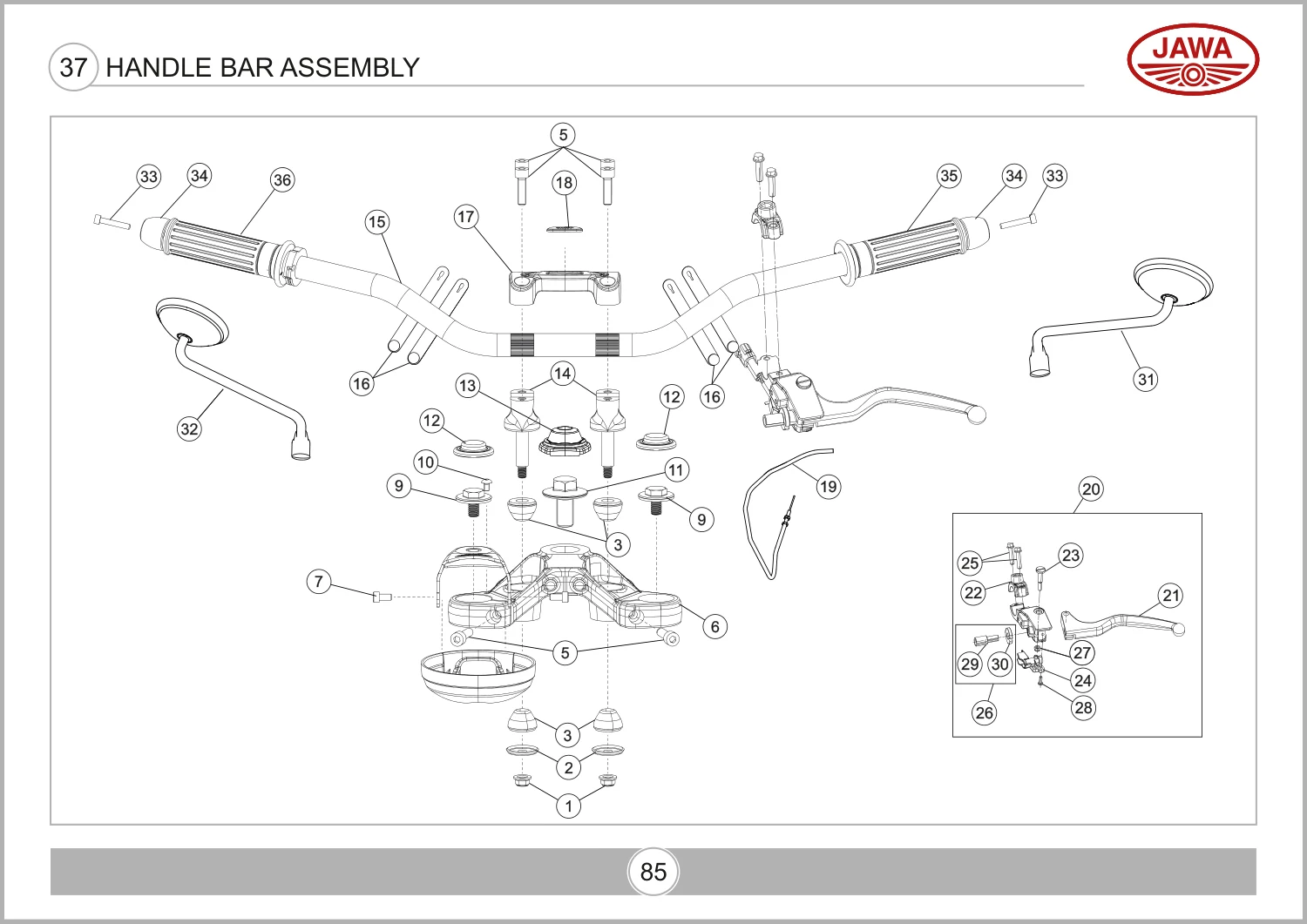 Handle Bar Assembly drawing