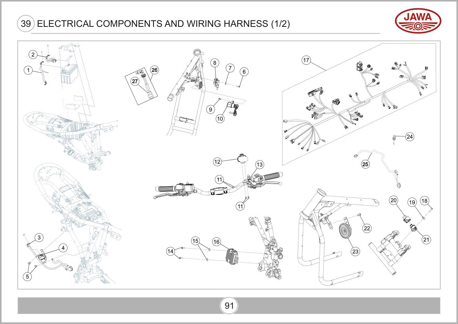 Electrical Components And Wiring Harness (1/2) drawing