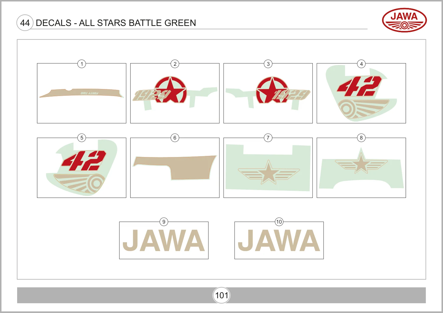 Decals - All Stars Battle Green drawing