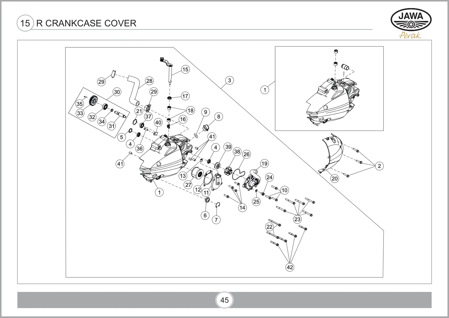 R Crankcase Cover drawing