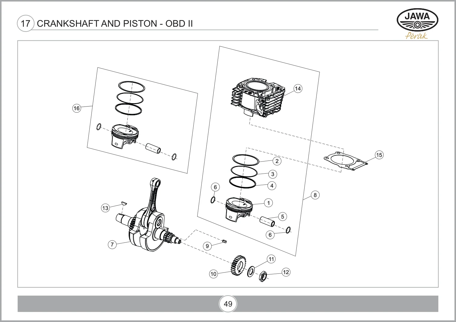 Crankshaft And Piston - OBD II drawing