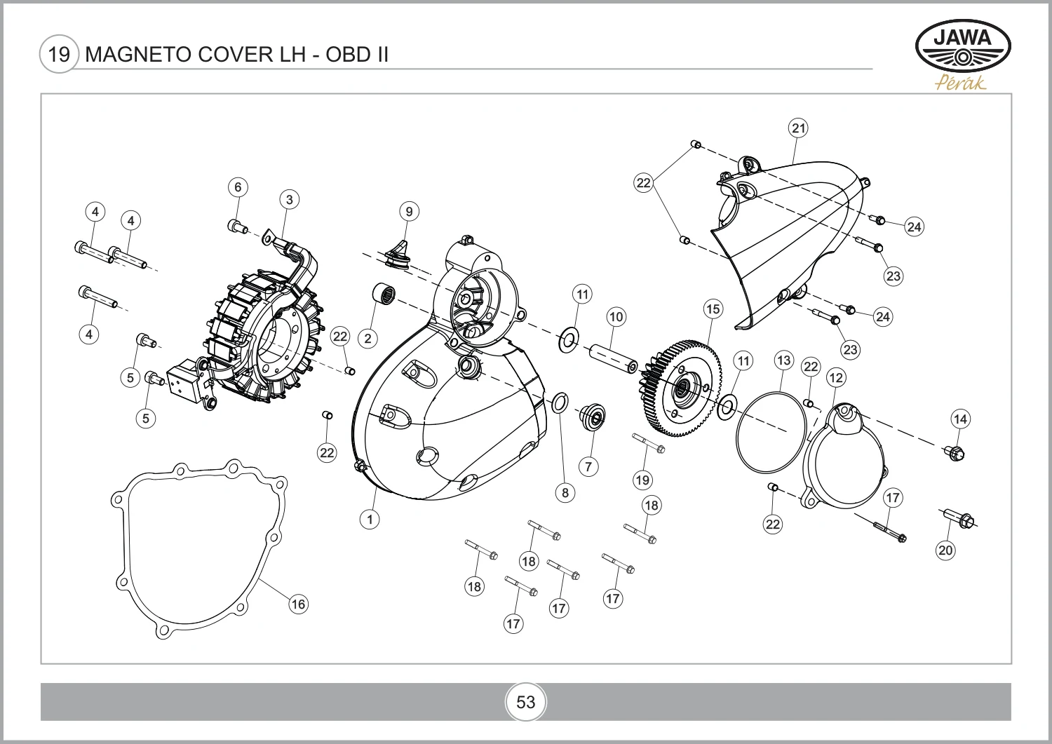 Magneto Cover LH - OBD II drawing