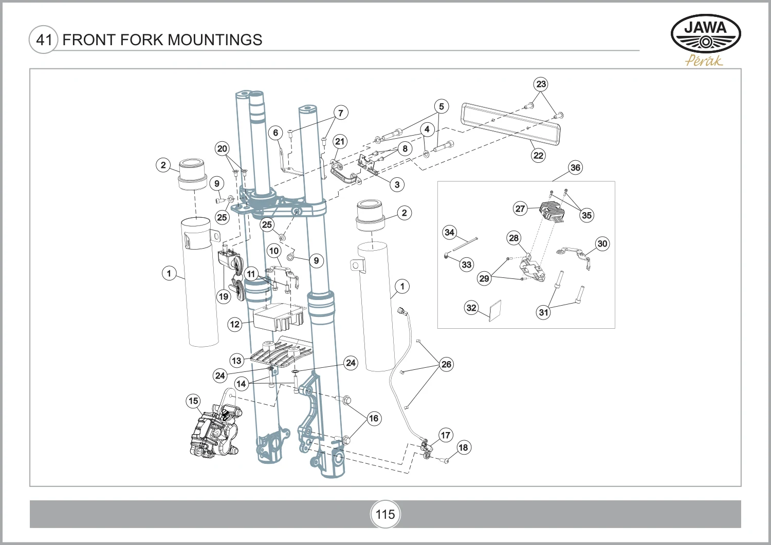 Front Fork Mountings drawing