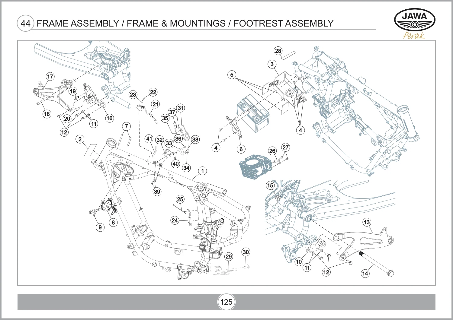 Frame Assembly / Frame & Mountings / Footrest Assembly drawing