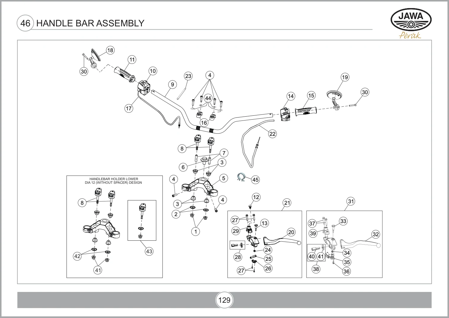 Handle Bar Assembly drawing