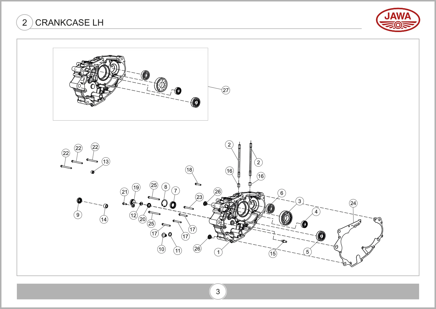 Crankcase LH drawing