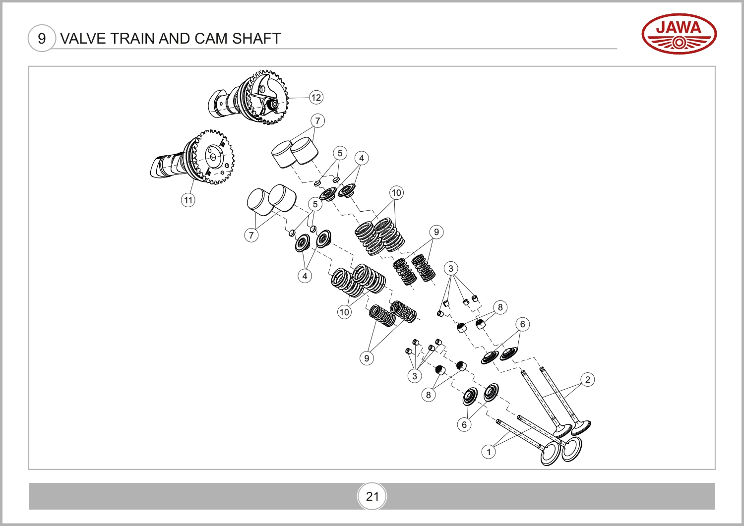 Valve Train And Cam Shaft drawing