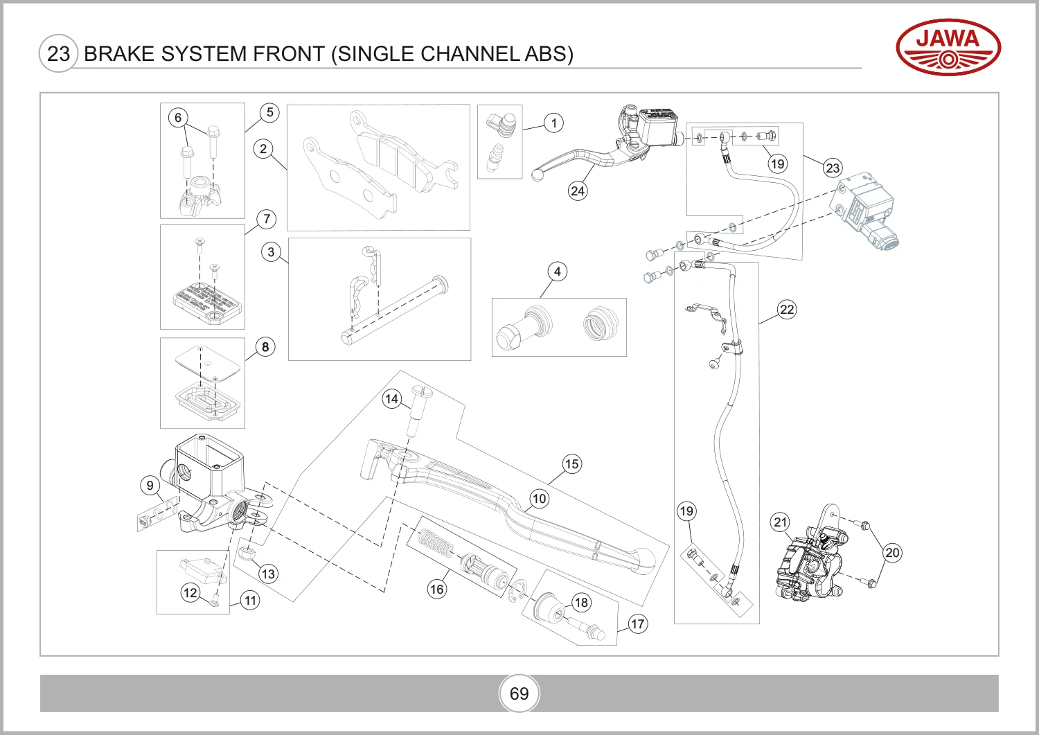 Brake System Front (Single Channel ABS) drawing
