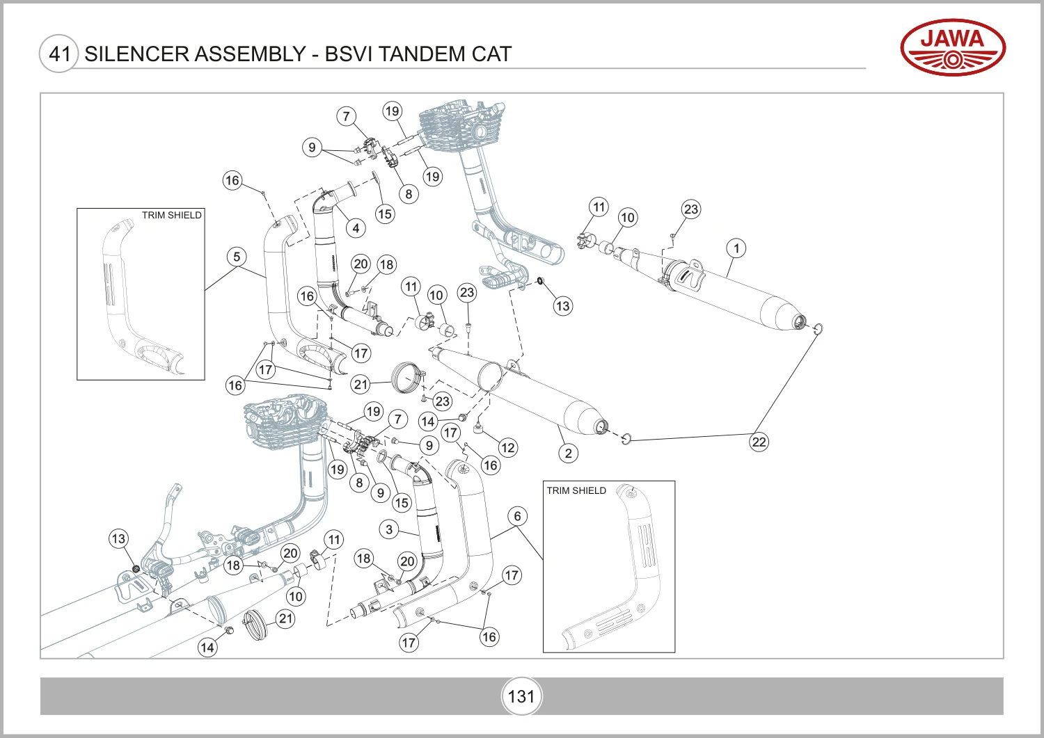 Silencer Assembly - BSVI Tandem Cat drawing