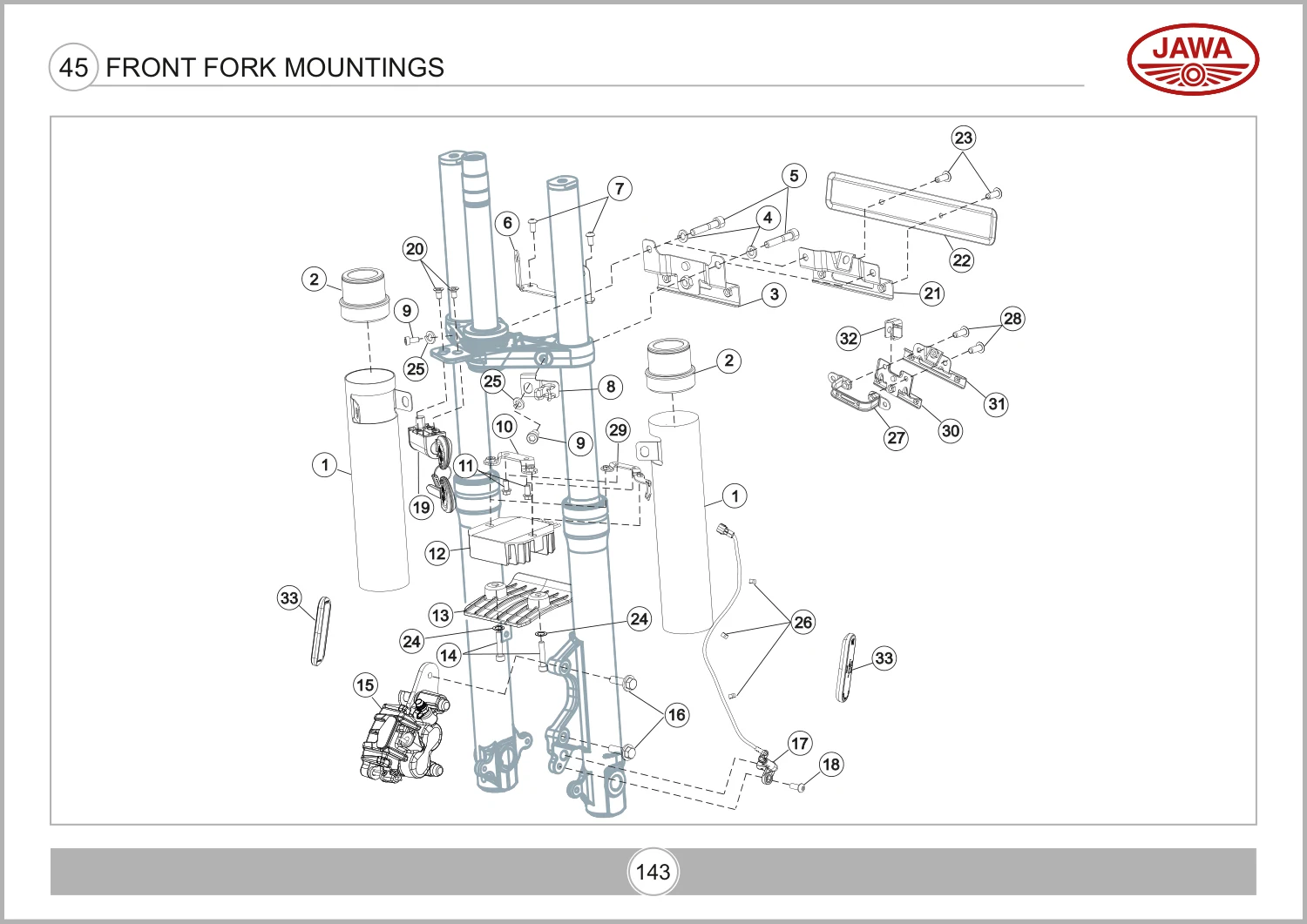 Front Fork Mountings drawing