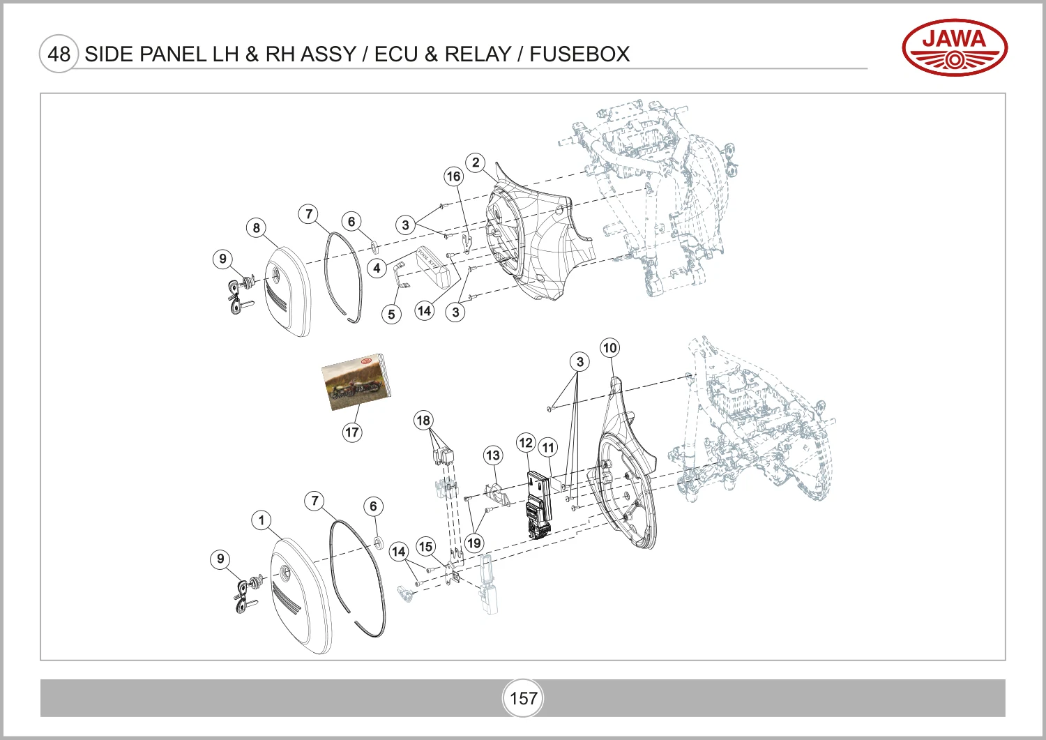 Side Panel LH & RH Assy / ECU & Relay / Fusebox drawing