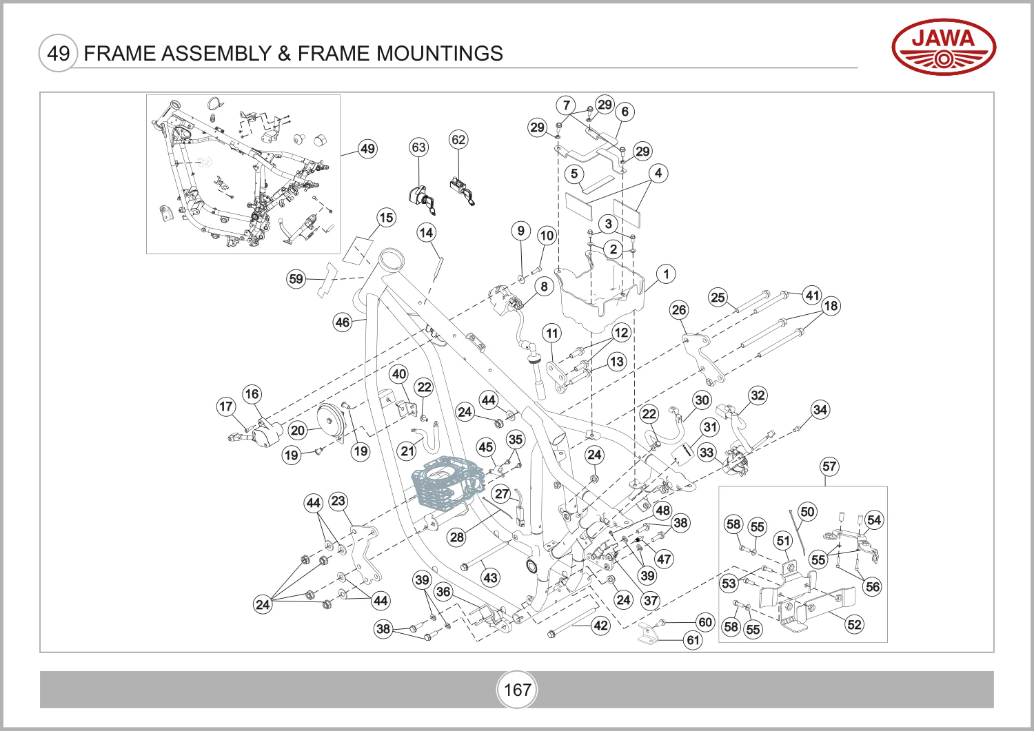 Frame Assembly & Frame Mountings drawing