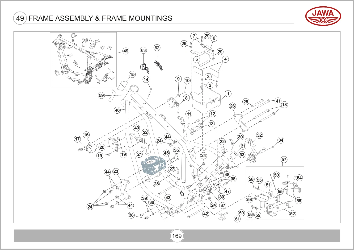 Frame Assembly & Frame Mountings drawing