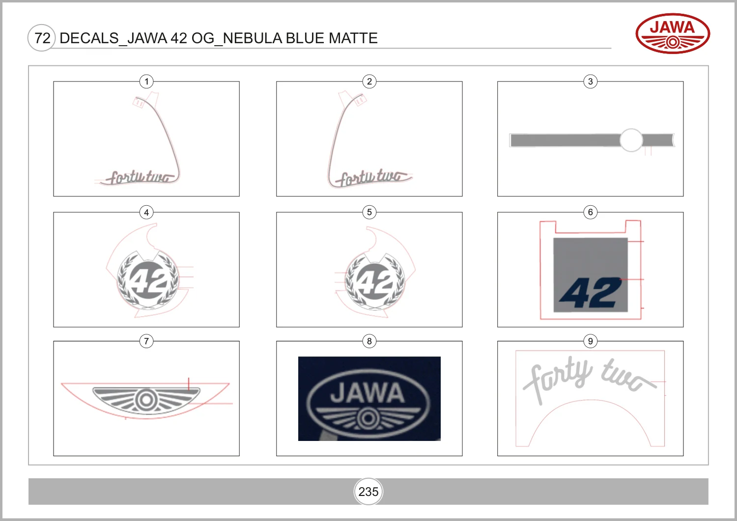 Decals Jawa 42 Og Nebula Blue Matte drawing