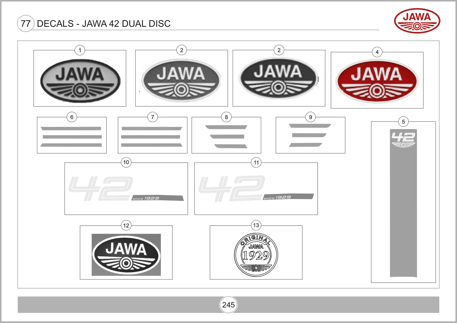Decals - Jawa 42 Dual Disc drawing