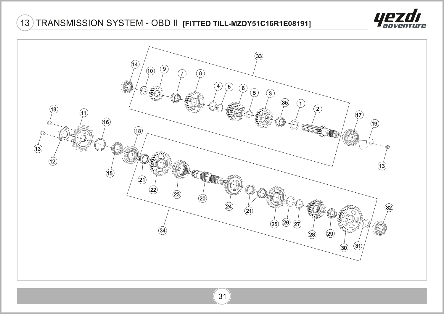 Transmission System - OBD II [Fitted Till-Mzdy51C16R1E08191] drawing