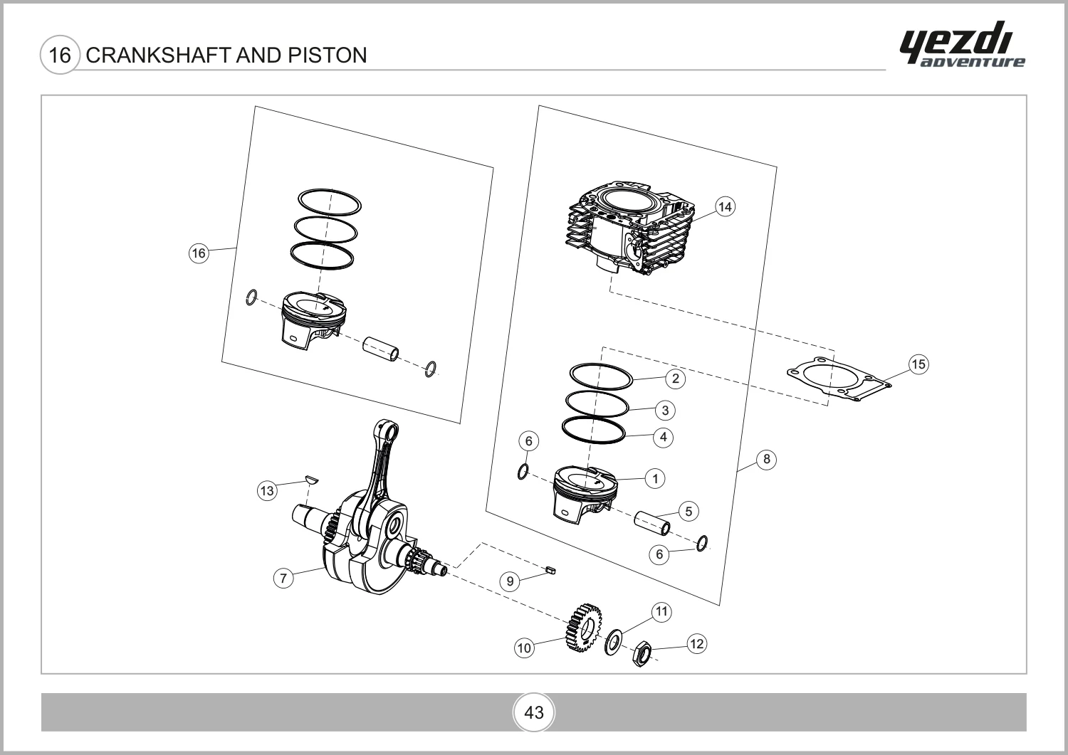 Crankshaft And Piston drawing