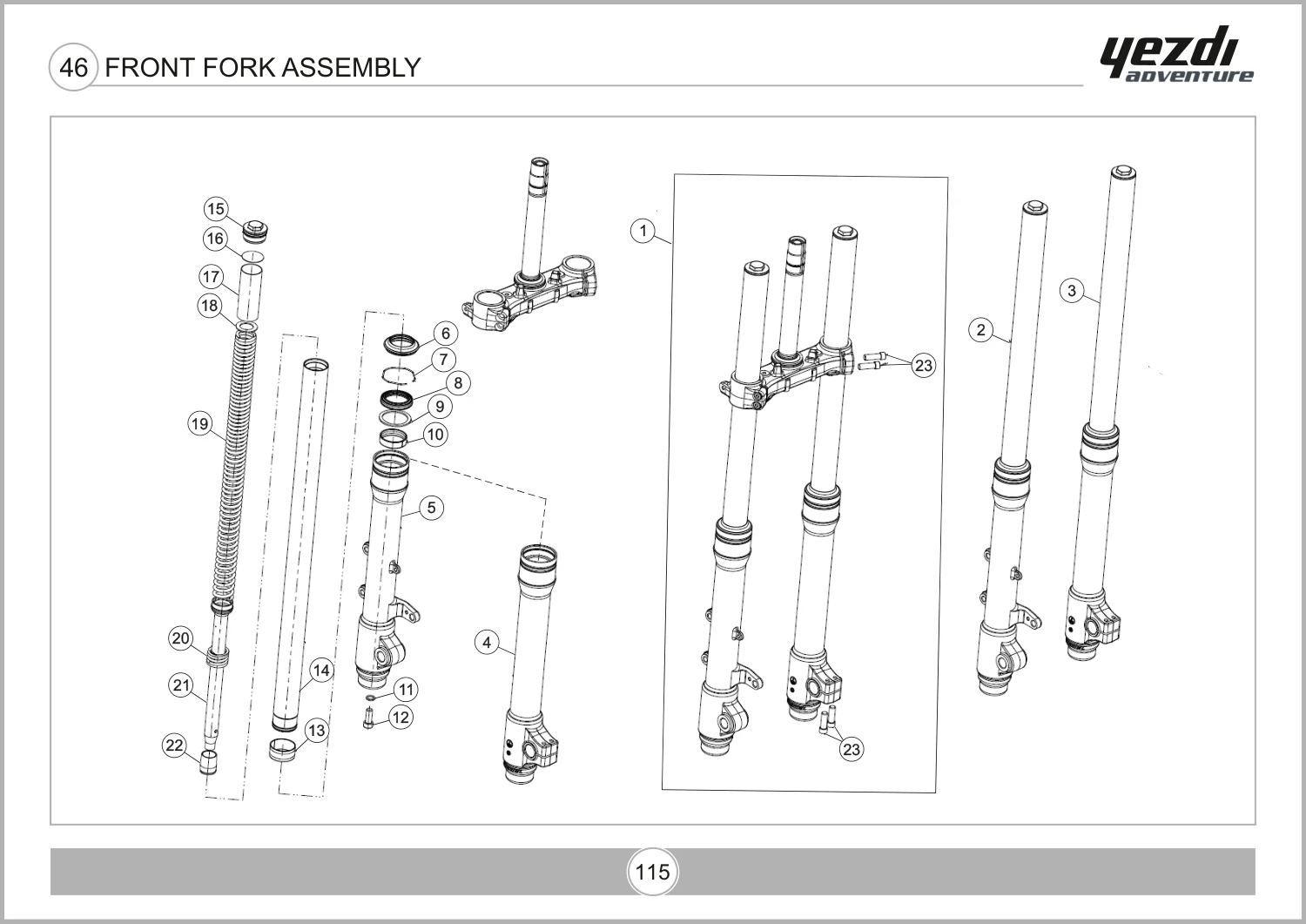 Front Fork Assembly drawing