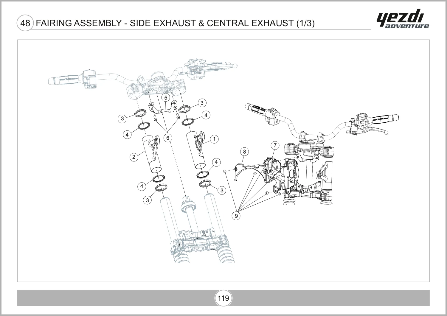 Fairing Assembly - Side Exhaust & Central Exhaust (1/3) drawing