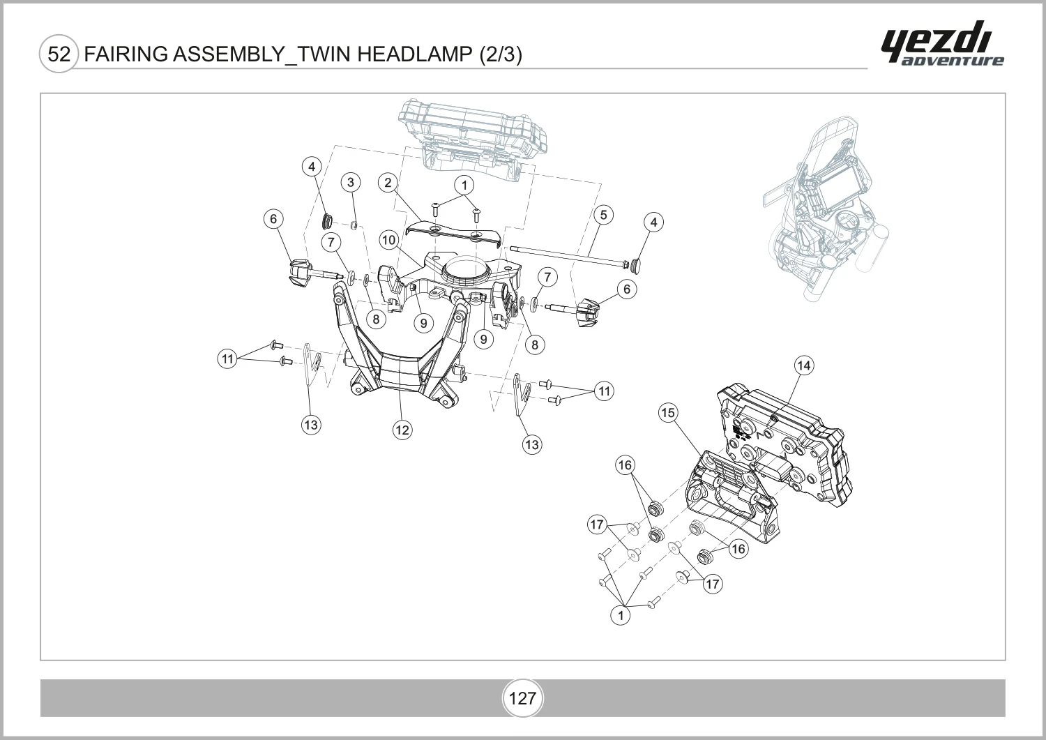 Fairing Assembly Twin Headlamp (2/3) drawing