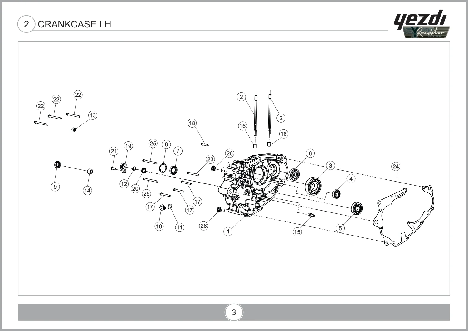 Crankcase LH drawing
